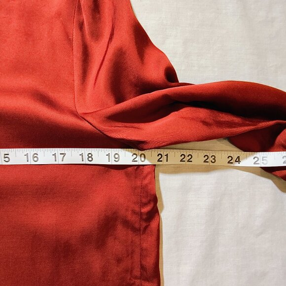 French Connection Women's Small Long Sleeve Burgundy Blouse NWT - Picture 4 of 9